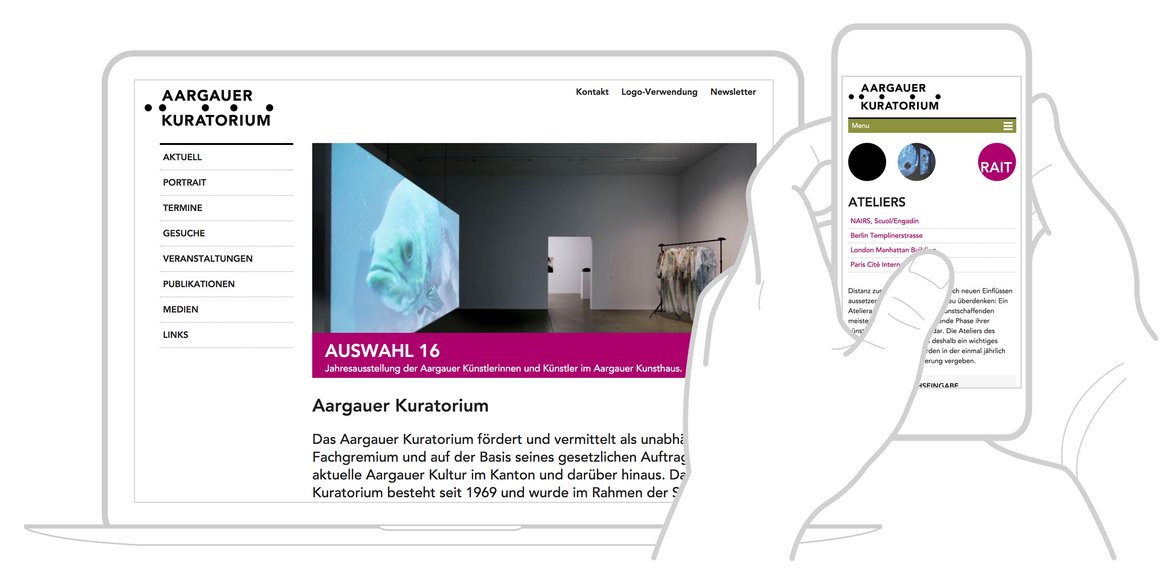 Screendesign Aargauer Kuratorium