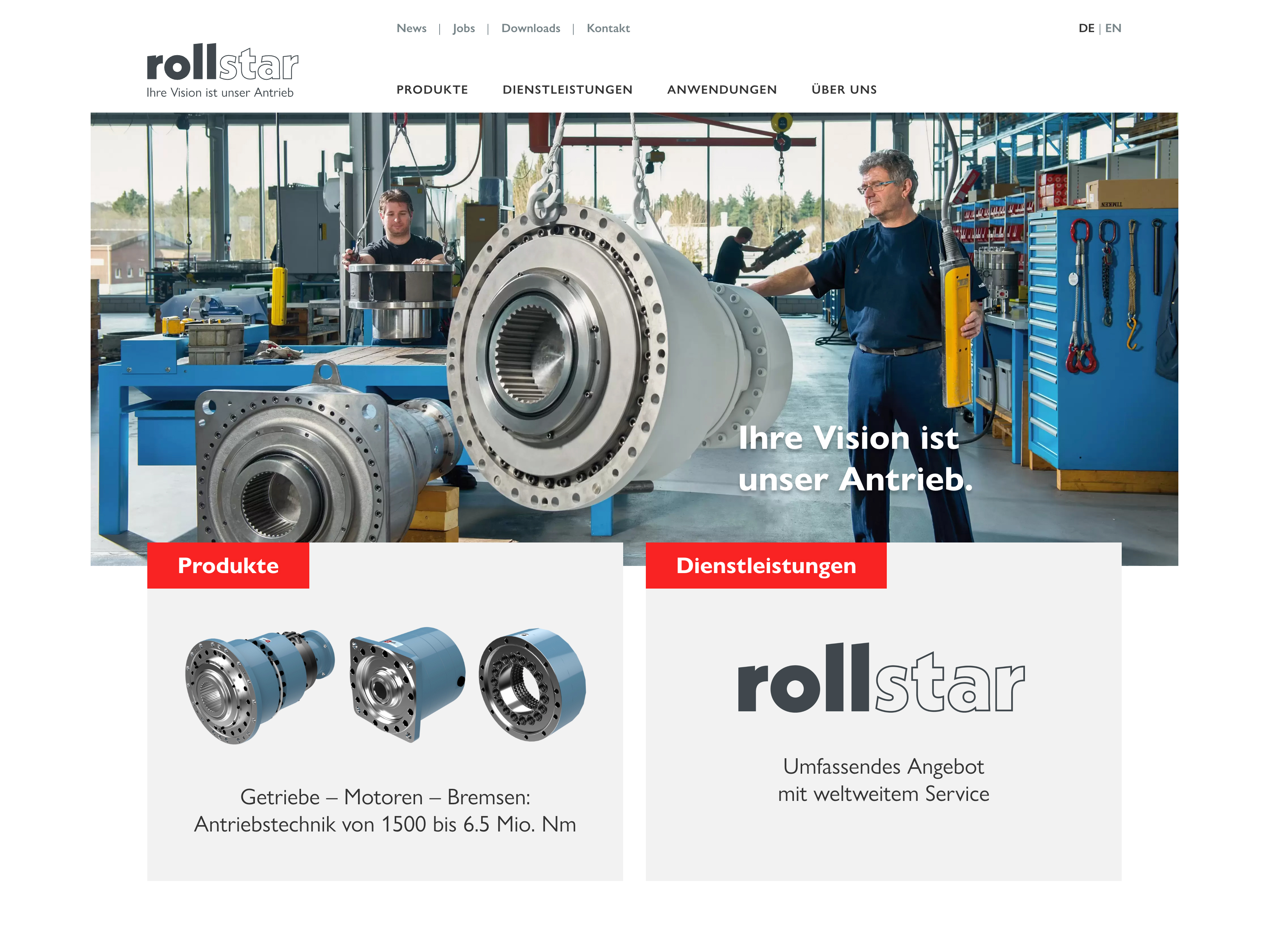 Rollstar: Screenshot Website